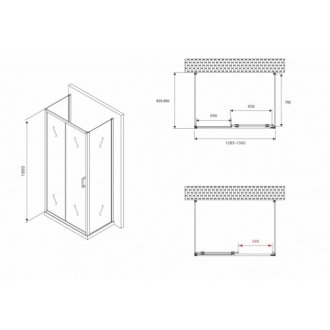 Душевой уголок Abber Schwarzer Diamant AG30130B-S85B-S85B 130x85