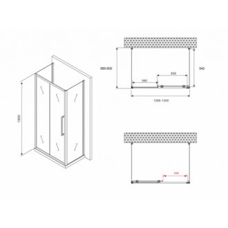 Душевой уголок Abber Schwarzer Diamant AG30130H-S60-S60 130x60