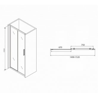 Душевая дверь Abber Schwarzer Diamant AG30150BH 150 см