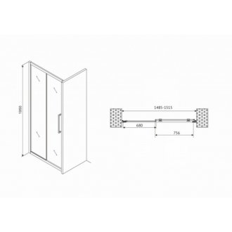 Душевая дверь Abber Schwarzer Diamant AG30150H 150 см