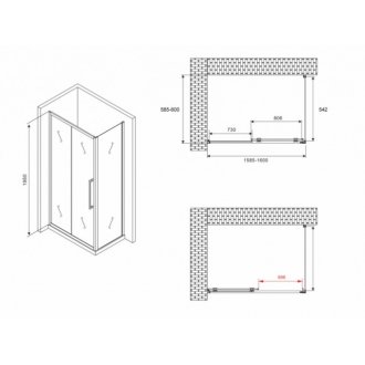 Душевой уголок Abber Schwarzer Diamant AG30160BH-S60B 160x60