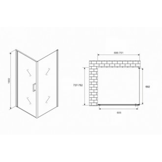 Душевой уголок Abber Sonnenstrand AG04070M-S75M 70x75