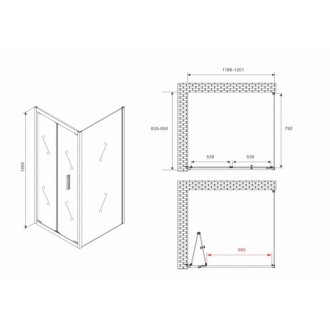 Душевой уголок Abber Sonnenstrand AG07120B-S85B 120x85