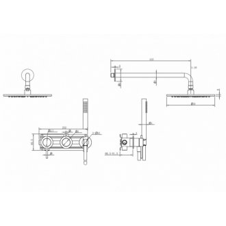 Душевая система Abber Wasser Kreis 316 AF8118BST
