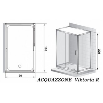 Душевая кабина Acquazzone Viktoria 120SL без пара