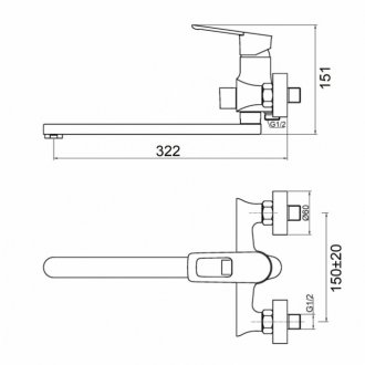 Смеситель для ванны Agger Brave A2321100