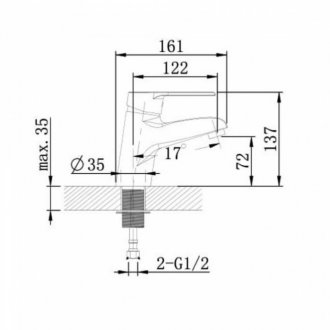 Смеситель для раковины Agger Right A2902100