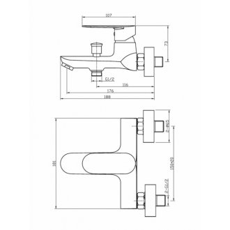 Смеситель для ванны Agger Splendid A0910000