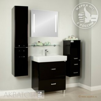 Мебель для ванной Акватон Америна Н 80 см черный глянец