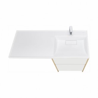 Мебель для ванной Акватон Лондри 120 дуб сантана/белая правосторонняя