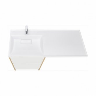 Мебель для ванной Акватон Лондри 120 дуб сантана/белая левосторонняя