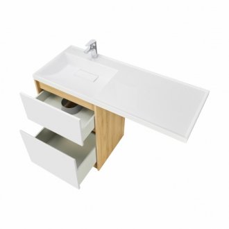 Мебель для ванной Акватон Лондри 120 дуб сантана/белая левосторонняя