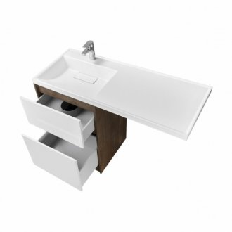 Мебель для ванной Акватон Лондри 120 дуб кантри/белая левосторонняя