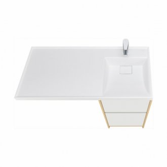 Мебель для ванной Акватон Лондри 105 дуб сантана/белая правосторонняя