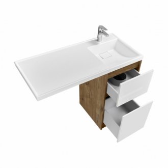 Мебель для ванной Акватон Лондри 105 дуб рустикальный/белая правосторонняя