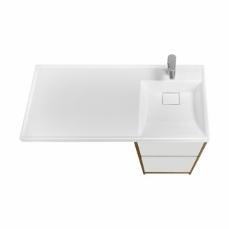 Мебель для ванной Акватон Лондри 105 дуб рустикальный/белая правосторонняя