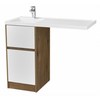 Мебель для ванной Акватон Лондри 105 дуб рустикальный/белая левосторонняя
