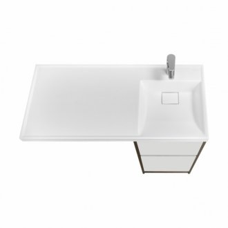 Мебель для ванной Акватон Лондри 105 дуб кантри/белая правосторонняя