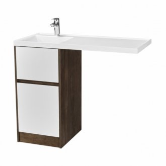 Мебель для ванной Акватон Лондри 105 дуб кантри/белая левосторонняя