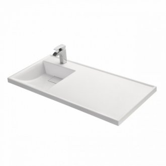 Мебель для ванной Акватон Лондри 105 дуб сантана/белая левосторонняя