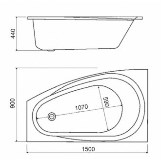 Ванна Alba Spa Baline 150x90 правосторонняя