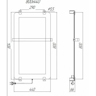 Полотенцесушитель электрический Allen Brau Infinity 440x800