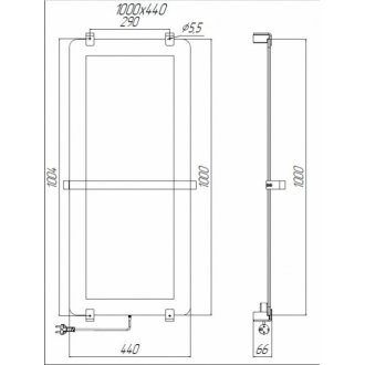 Полотенцесушитель электрический Allen Brau Infinity 440x1000