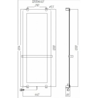 Полотенцесушитель электрический Allen Brau Infinity 440x1200