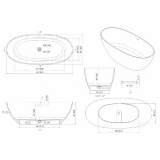 Ванна из искусственного камня Allen Brau Krion Oval 170x80