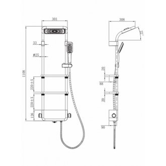 Душевая панель AQUAme AQM8003W