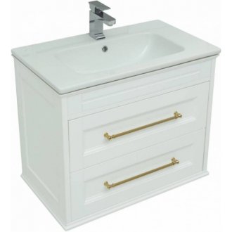 Мебель для ванной Aquanet Бостон М 80 белая ручки золото