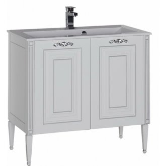 Мебель для ванной Aquanet Паола 90 белая патина серебро