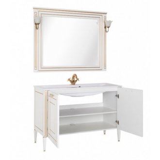 Мебель для ванной Aquanet Паола 120 белая патина золото