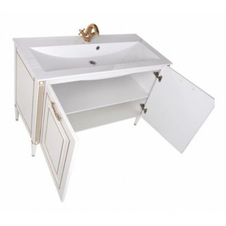 Мебель для ванной Aquanet Паола 120 белая патина золото