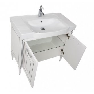 Мебель для ванной Aquanet Паола N 90 белая патина серебро