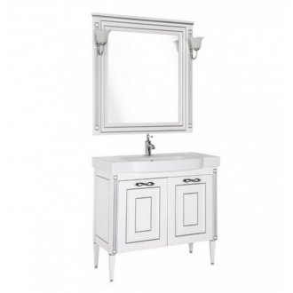 Мебель для ванной Aquanet Паола N 90 белая патина серебро