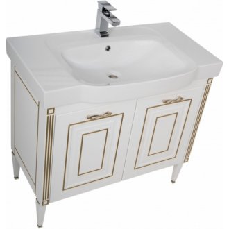 Мебель для ванной Aquanet Паола N 90 белая патина золото