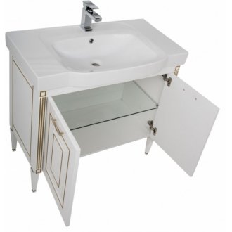 Мебель для ванной Aquanet Паола N 90 белая патина золото
