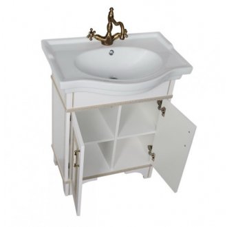 Мебель для ванной Aquanet Валенса 70 белая краколет/золото