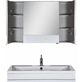 Мебель для ванной Aquanet Верона 100 белая напольная с дверцами