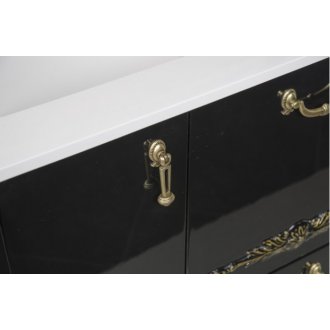 Мебель для ванной Aquanet Виктория 90 черный глянец/золото