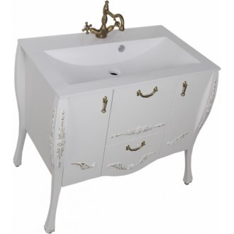 Мебель для ванной Aquanet Виктория 90 белый глянец/золото