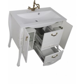 Мебель для ванной Aquanet Виктория 90 белый глянец/золото