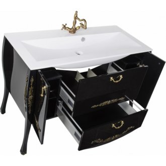 Мебель для ванной Aquanet Виктория 120 черный глянец/золото