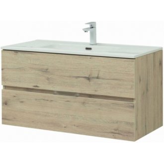 Мебель для ванной Aquanet Алвита New 100 с ящиками дуб веллингтон белый