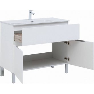 Мебель для ванной Aquanet Алвита New 100 напольная белая матовая