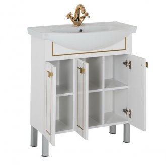 Мебель для ванной Aquanet Честер 75 белая патина золото