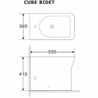 Биде приставное Aquanet Cube-B CL-12248F
