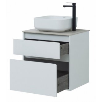 Мебель для ванной со столешницей Aquanet Nova Lite 60 2 ящика белый глянец