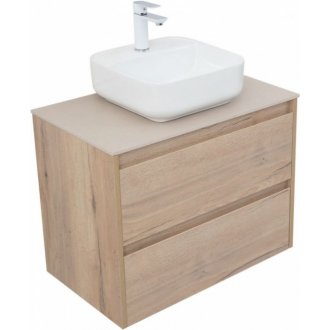 Мебель для ванной со столешницей Aquanet Nova Lite 75 2 ящика дуб крафт